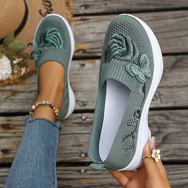 Leetha - Mocasines Bordados Con Mariposas
