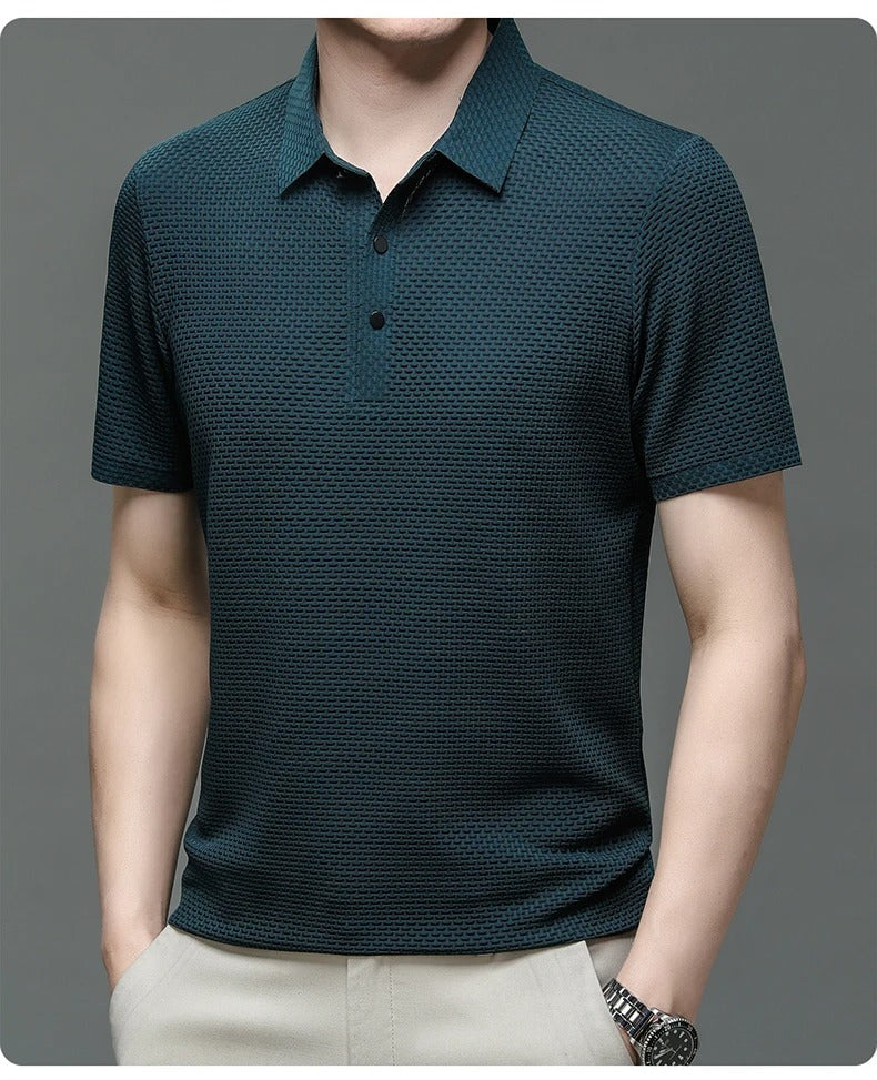 Prestigio - Polo Elástico de Manga Corta Camisa