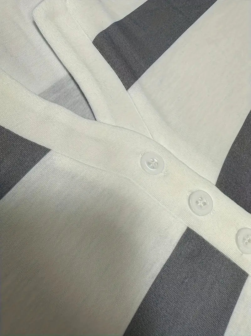 Dakota - Camiseta Informal Con Cuello En V Y Estampado A Rayas