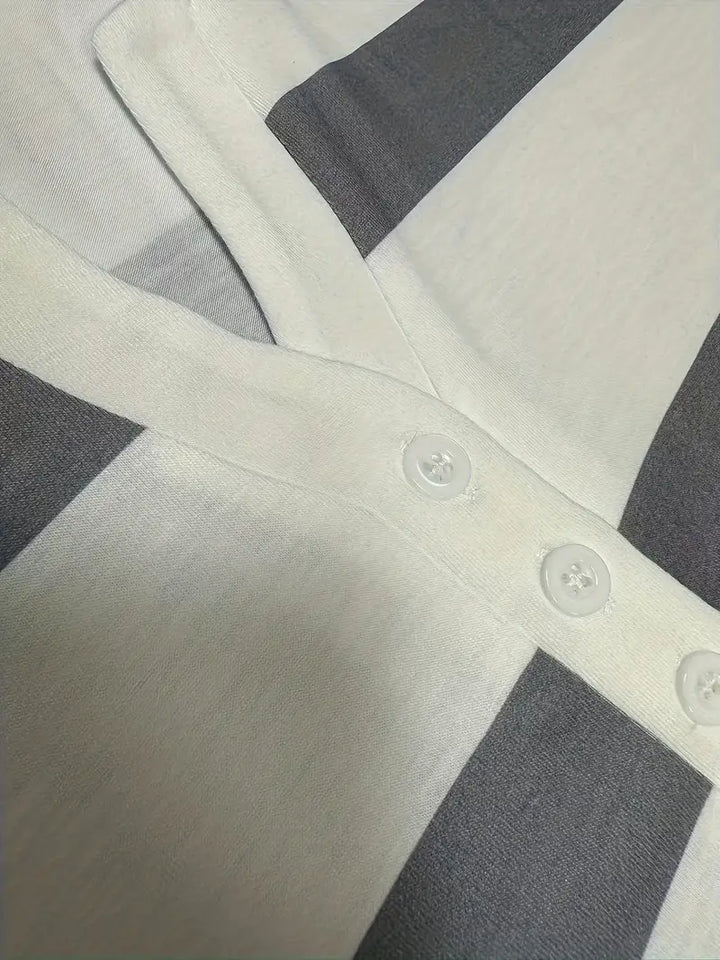 Dakota - Camiseta Informal Con Cuello En V Y Estampado A Rayas
