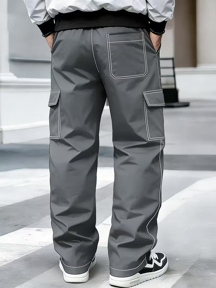 Jamein - Pantalones Cargo Con Costuras en Contraste