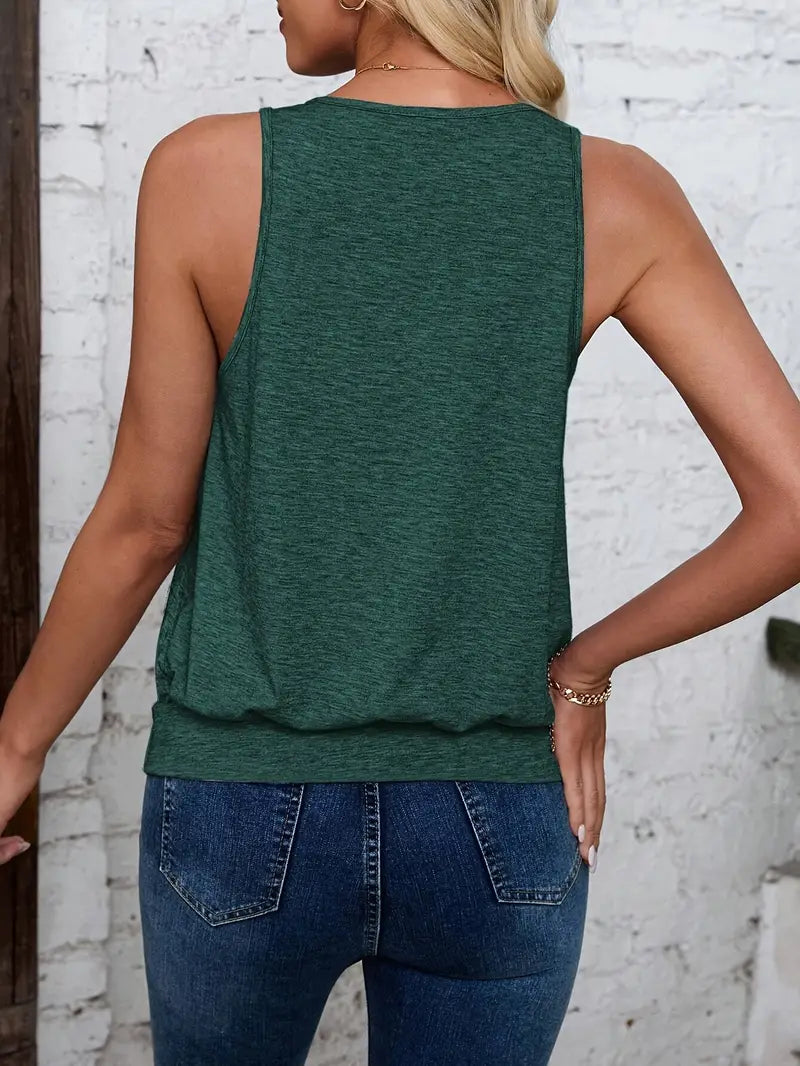 Afroditi - Camiseta Casual De Punto Con Cuello En V