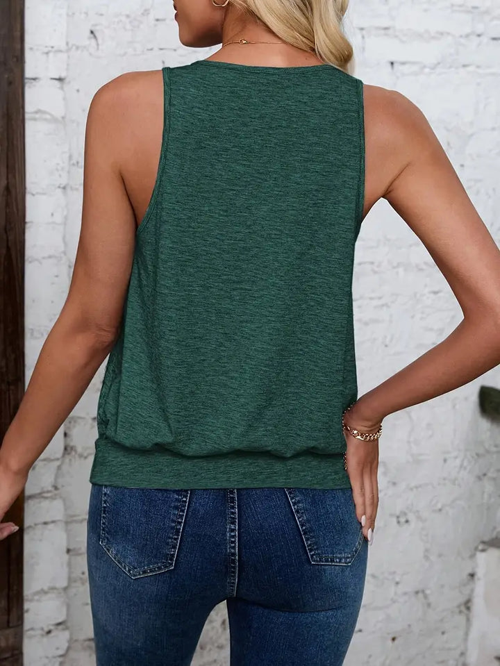 Afroditi - Camiseta Casual De Punto Con Cuello En V