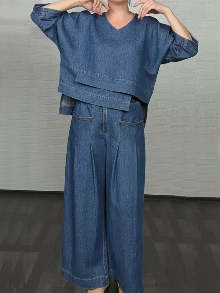 Ojinika - Conjunto Informal De Dos Piezas De Denim