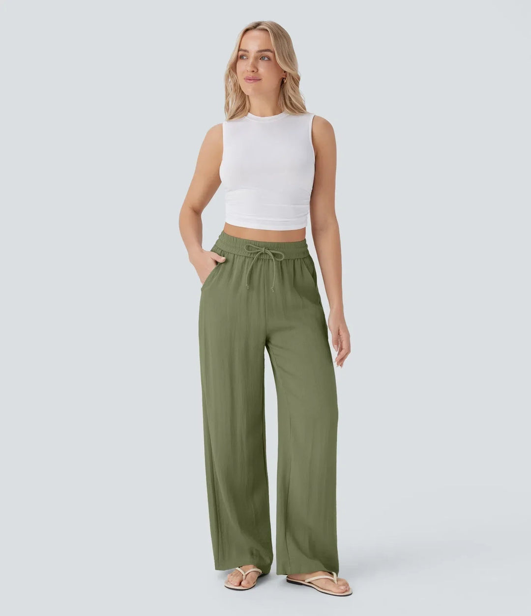Zafeiria - Elegantes Pantalones De Lino