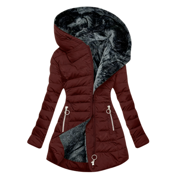 Ruchmira - Abrigo Acolchado Impermeable Con Capucha y Forro Polar