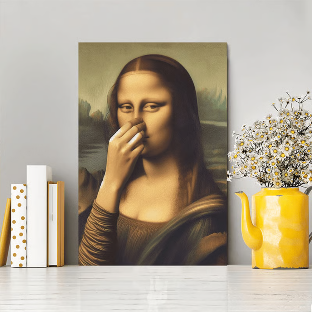 WinkArt - Póster Humorístico Mona Lisa con un Guiño