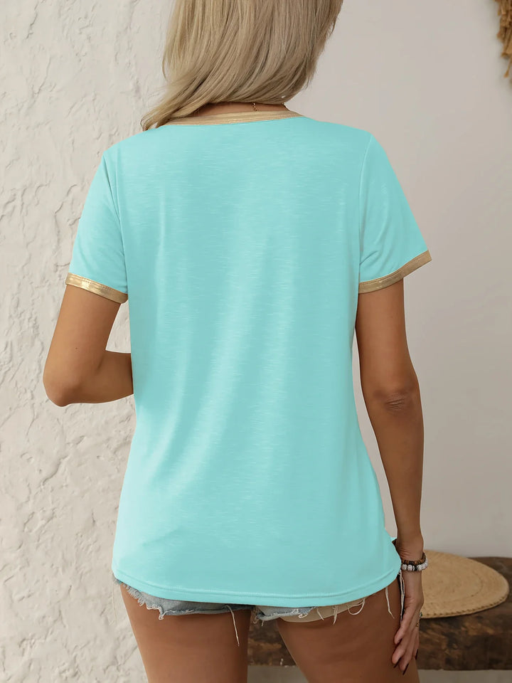Krissy - Camiseta Informal Con Cuello Redondo