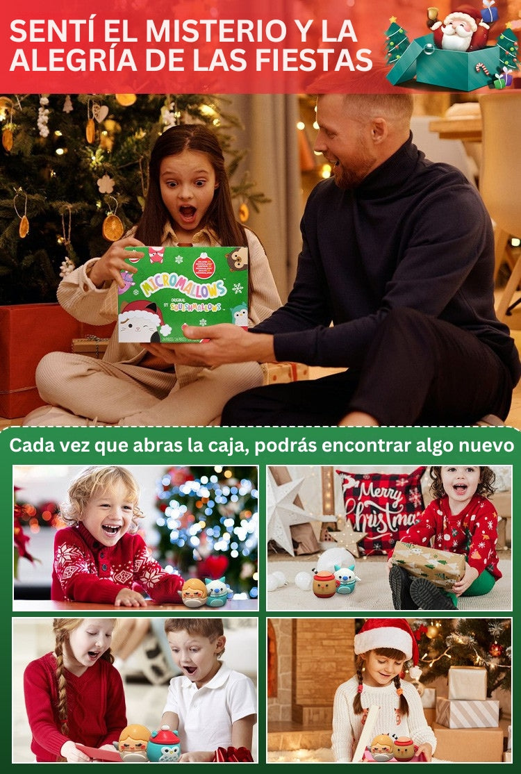FestiveFuzzies - Calendario De Adviento De Navidad Con Muñeco De Peluche
