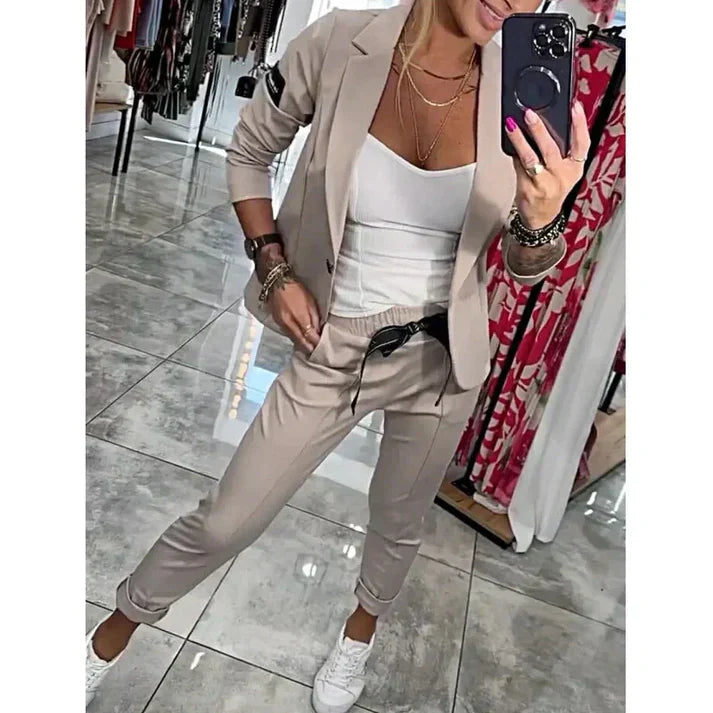 Kseniya - Elegante Conjunto De Blazer Y Pantalón