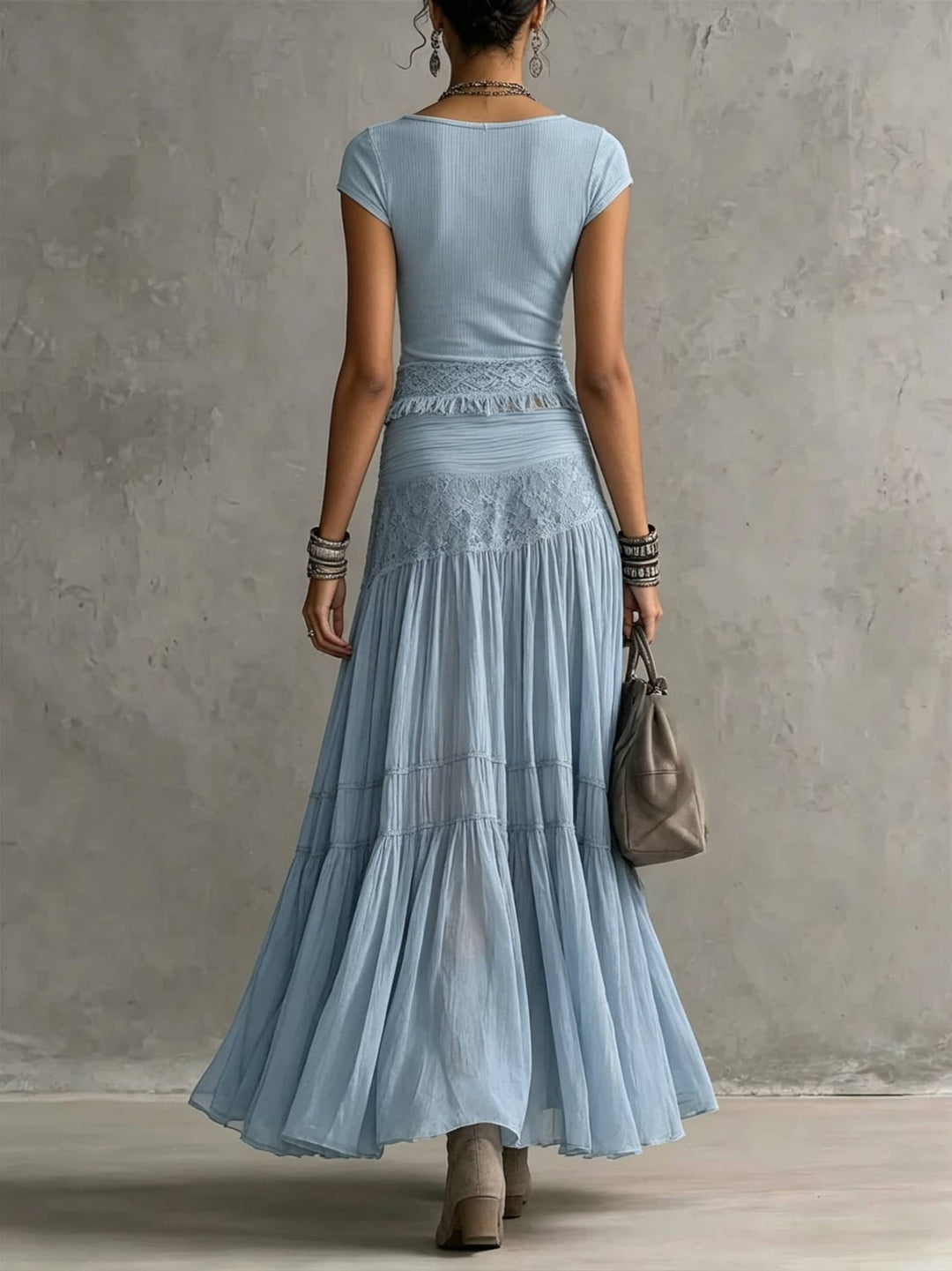 Kylisa - Conjunto De Top Elegante y Falda Boho