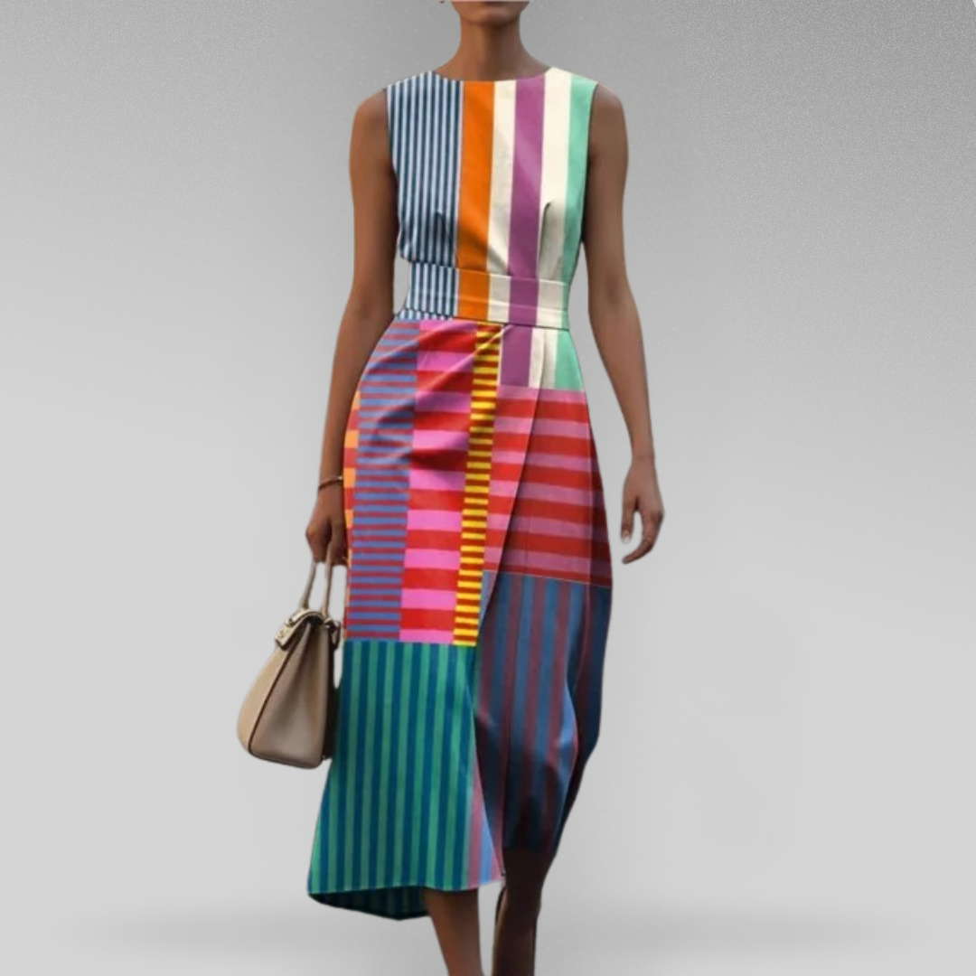 Lorella – Elegante Vestido Sin Mangas Con Estampado
