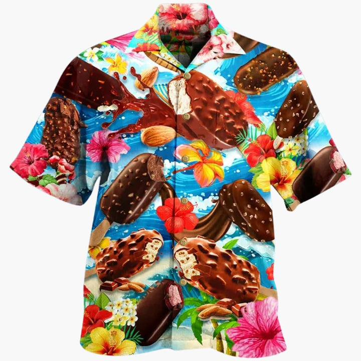 Lubomir - Elegante Camisa De Verano Con Estampado De Helados