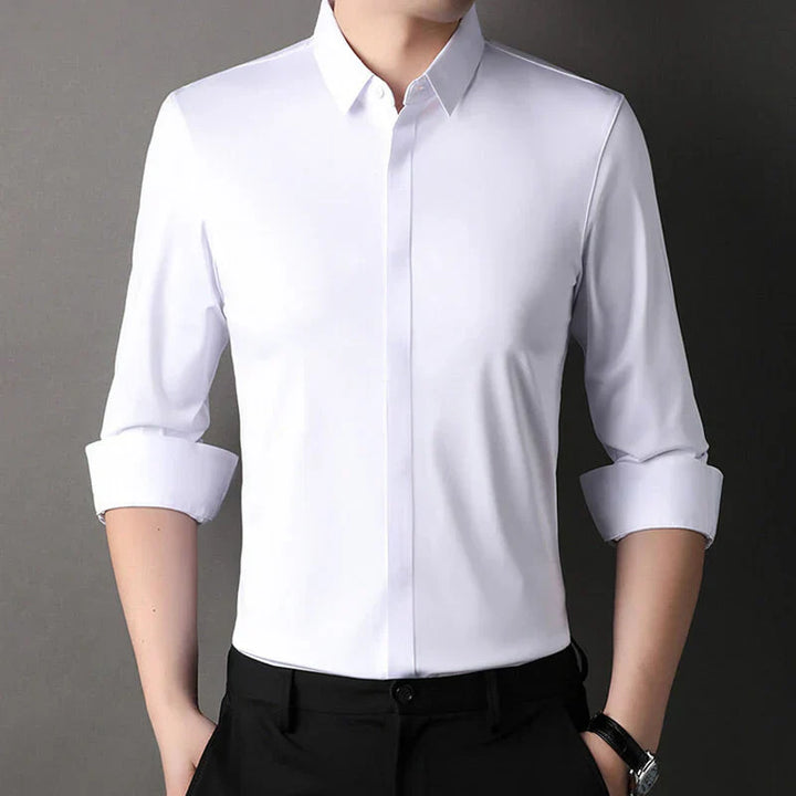 Kusek - Camisa Elegante Elástica y Sin Arrugas
