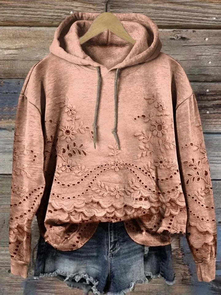 Leenja - Sudadera Con Capucha De Flores Texturizada Informal