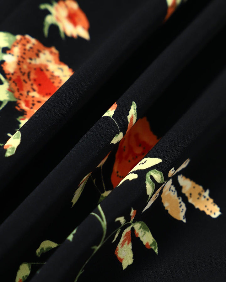 Kambria - Vestido Midi De Manga Corta Con Estampado De Flores