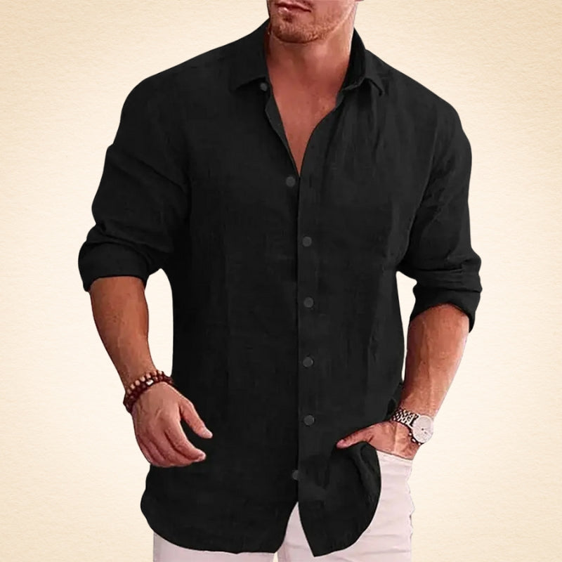 Guillermo - Camisa Informal De Manga Larga De Lino