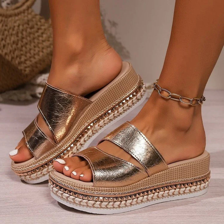 Arantza - Cómodas Sandalias Con Cuña y Punta Abierta