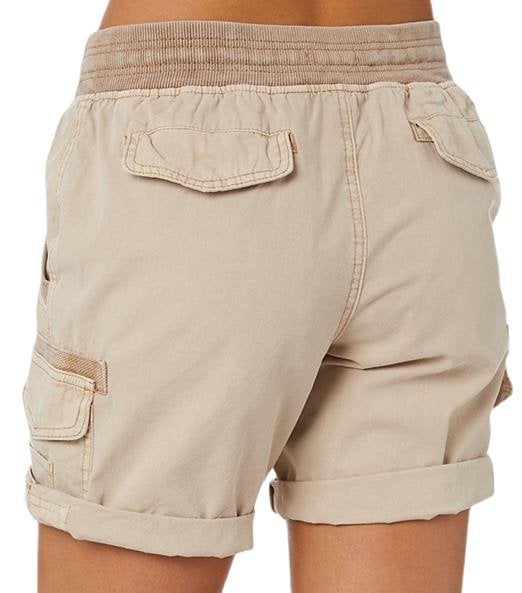 Audria - Pantalones Cortos de Cintura Alta Con Cordón y Bolsillos Tipo Cargo