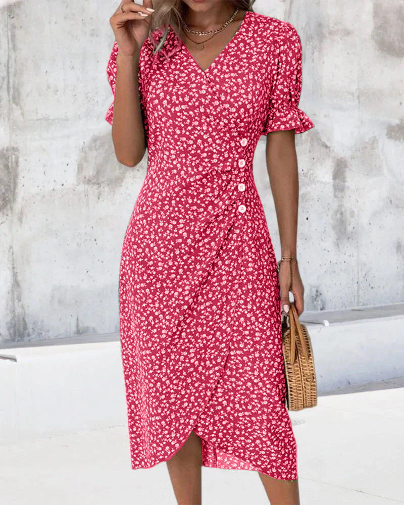 Tine - Vestido De Manga Corta Con Estampado Floral