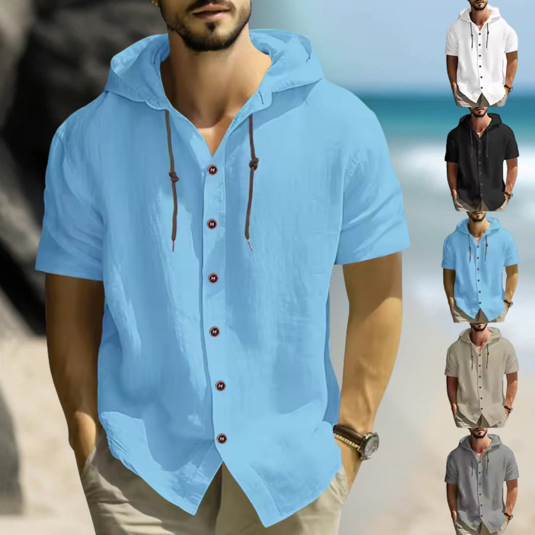 Osvaldo - Cómoda Camiseta Con Capucha Y Manga Corta