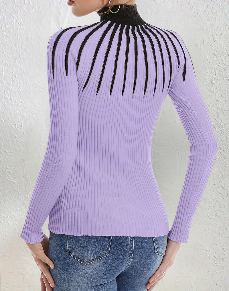 Maider - Elegante Jersey De Manga Larga Con Cuello Alto