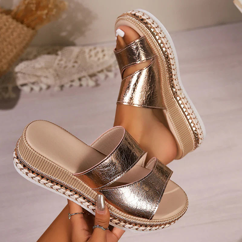 Arantza - Cómodas Sandalias Con Cuña y Punta Abierta
