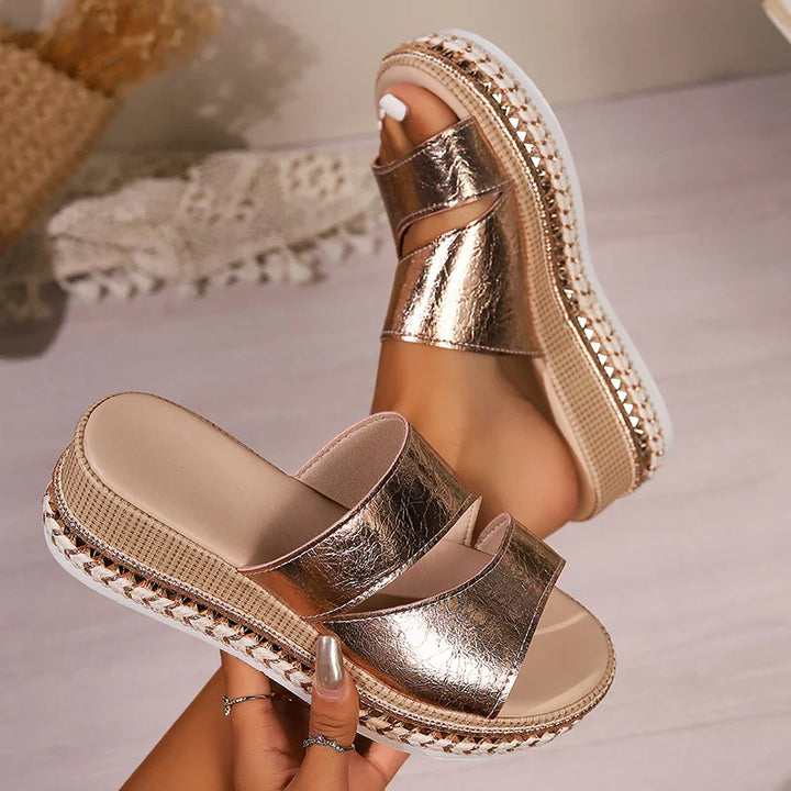 Arantza - Cómodas Sandalias Con Cuña y Punta Abierta