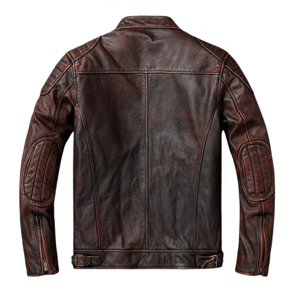 Jorge - Chaqueta De Cuero Con Cremallera Frontal