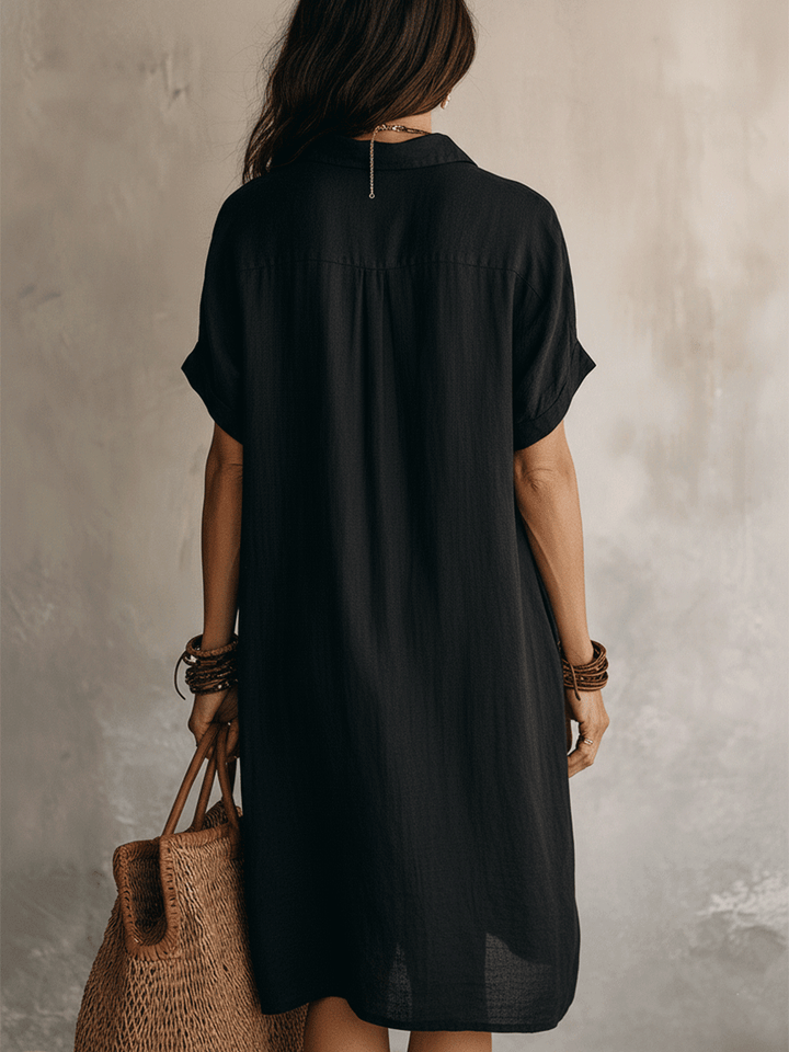 Nilisha - Vestido Camisero Midi De Lino y Algodón