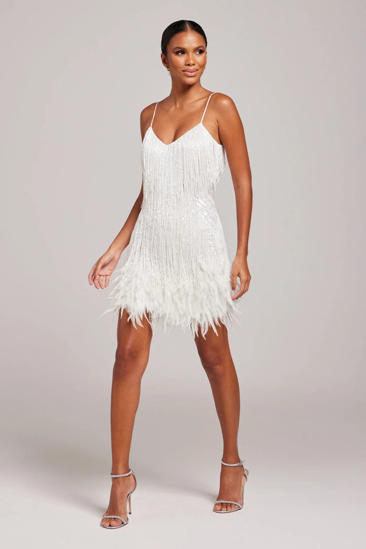 Jemima - Elegante Minivestido Con Plumas