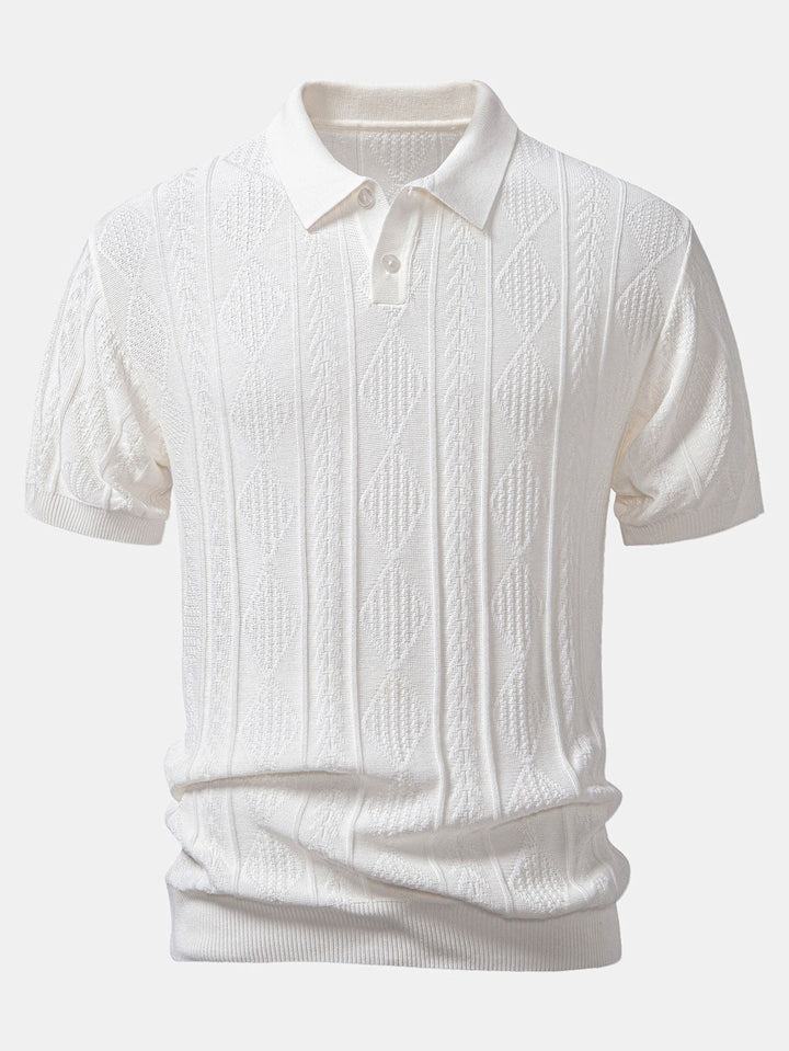 Henson - Polo De Punto Jacquard Geométrico y Pantalones Ajuste Entallado