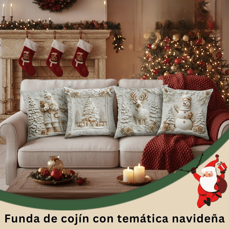 CozyFest - Funda De Almohada Con Motivos Navideños Para La Decoración Del Hogar
