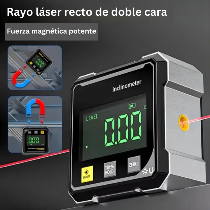 AngleMaster - Inclinómetro Láser Magnético Digital de Seda