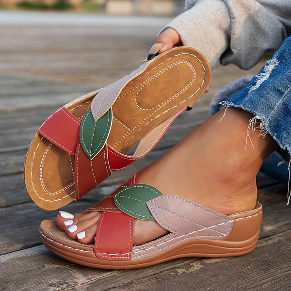 Eloina - Sandalia Cómoda Con Tacón de Cuña