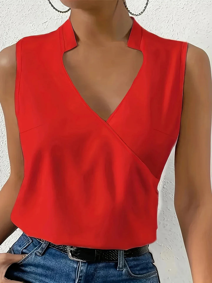 Cebulska - Elegante Sin Mangas Sobrepelliz Blusa