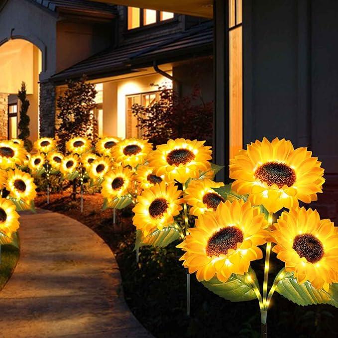 FloralGlow - Solar LED Girasol Jardín Luces