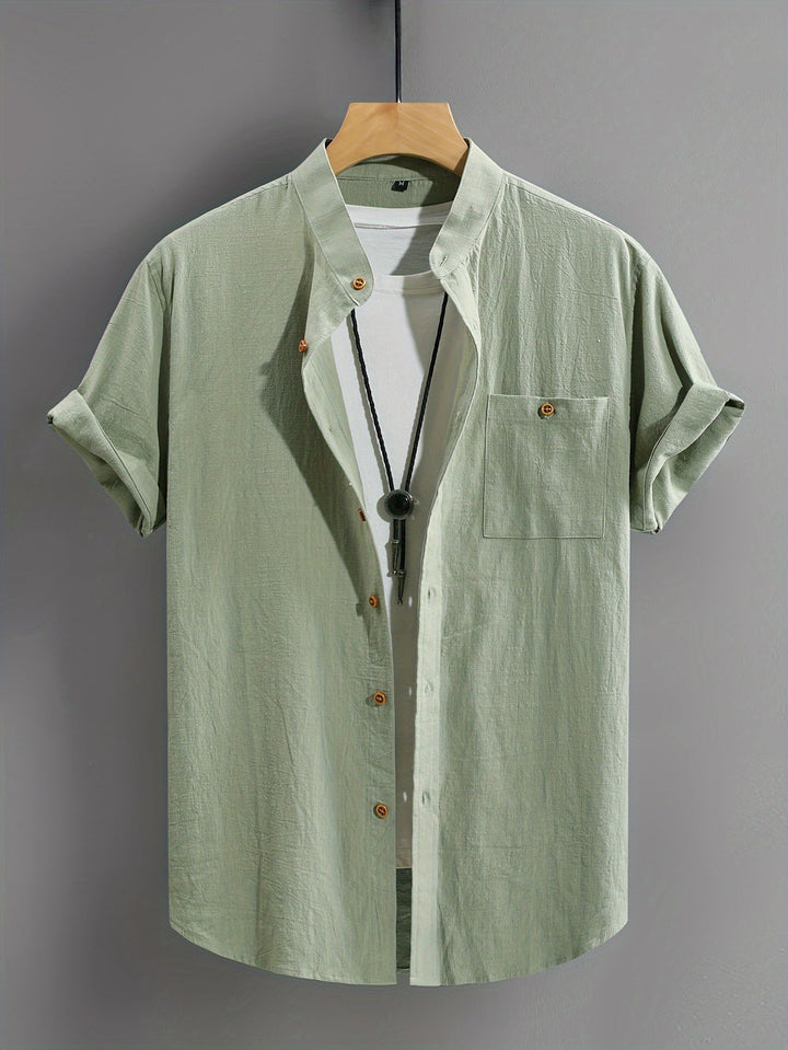 Tejada - Camisa Informal De Algodón Con Bolsillo