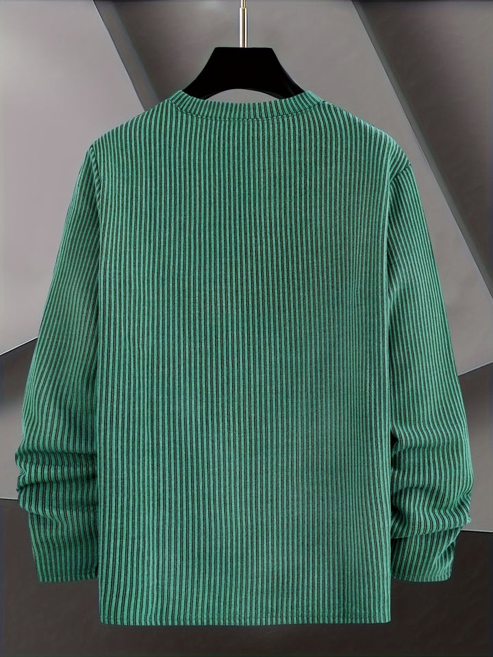 Dionisio - Jersey de Punto Acanalado con Cuello Redondo