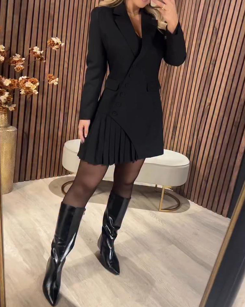 Nylani - Vestido con Solapa y Blazer