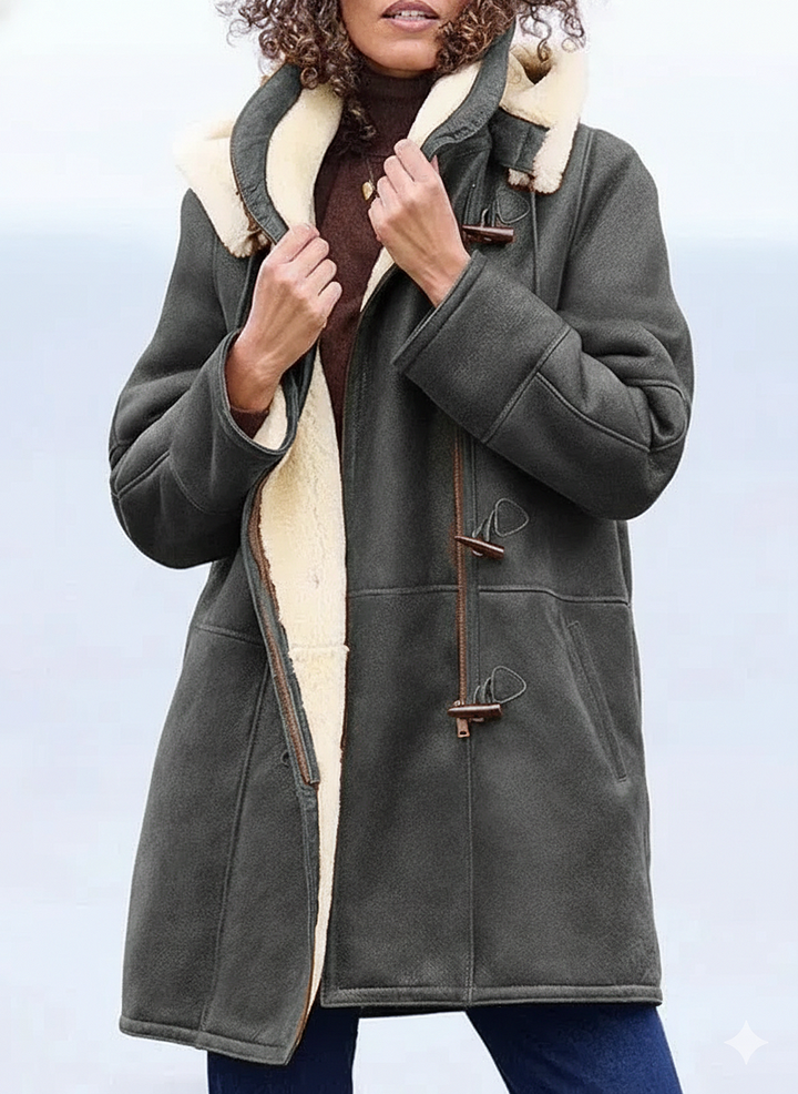 Zulika - Abrigo De Piel Sintética Con Forro De Borreguillo