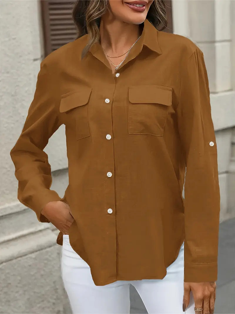 Athena - Camisa De Algodón Con Bolsillos Delanteros