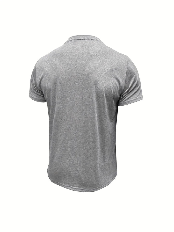 Saxon - Camiseta Elegante De Cuello Redondo Con Bolsillo