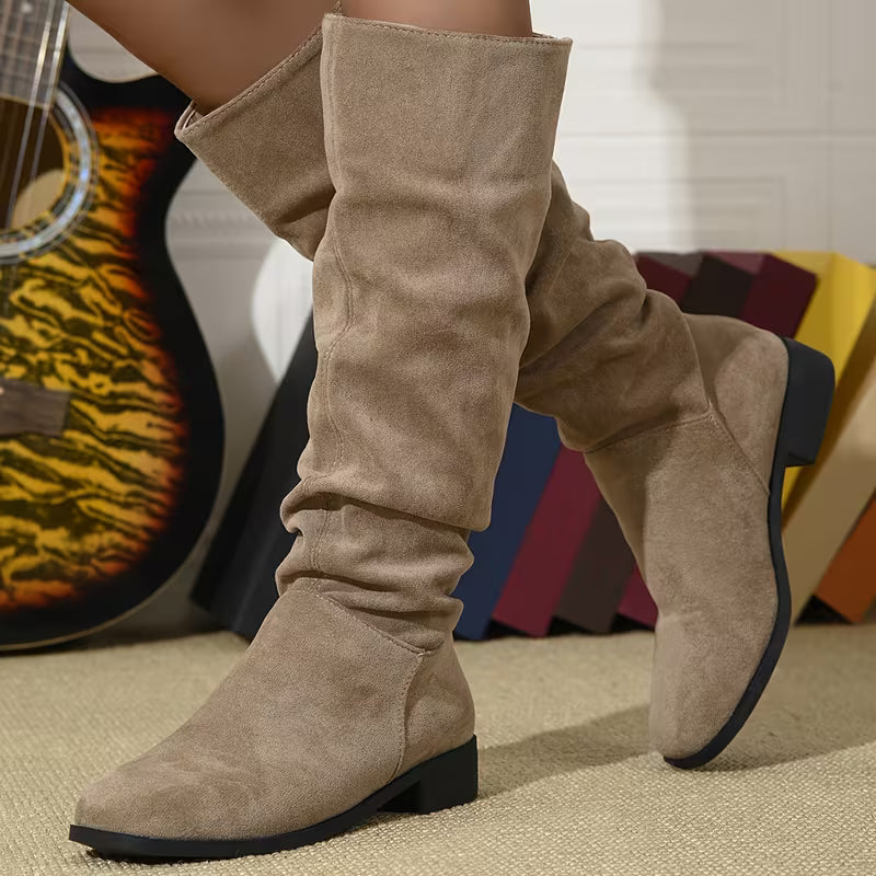 Joliza - Botas Holgadas Hasta La Mitad De La Pantorrilla Con Tacón Bajo