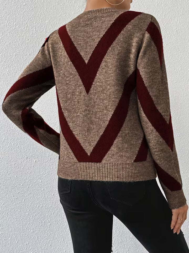 Minaza - Jersey De Cuello Redondo Con Estampado Geométrico