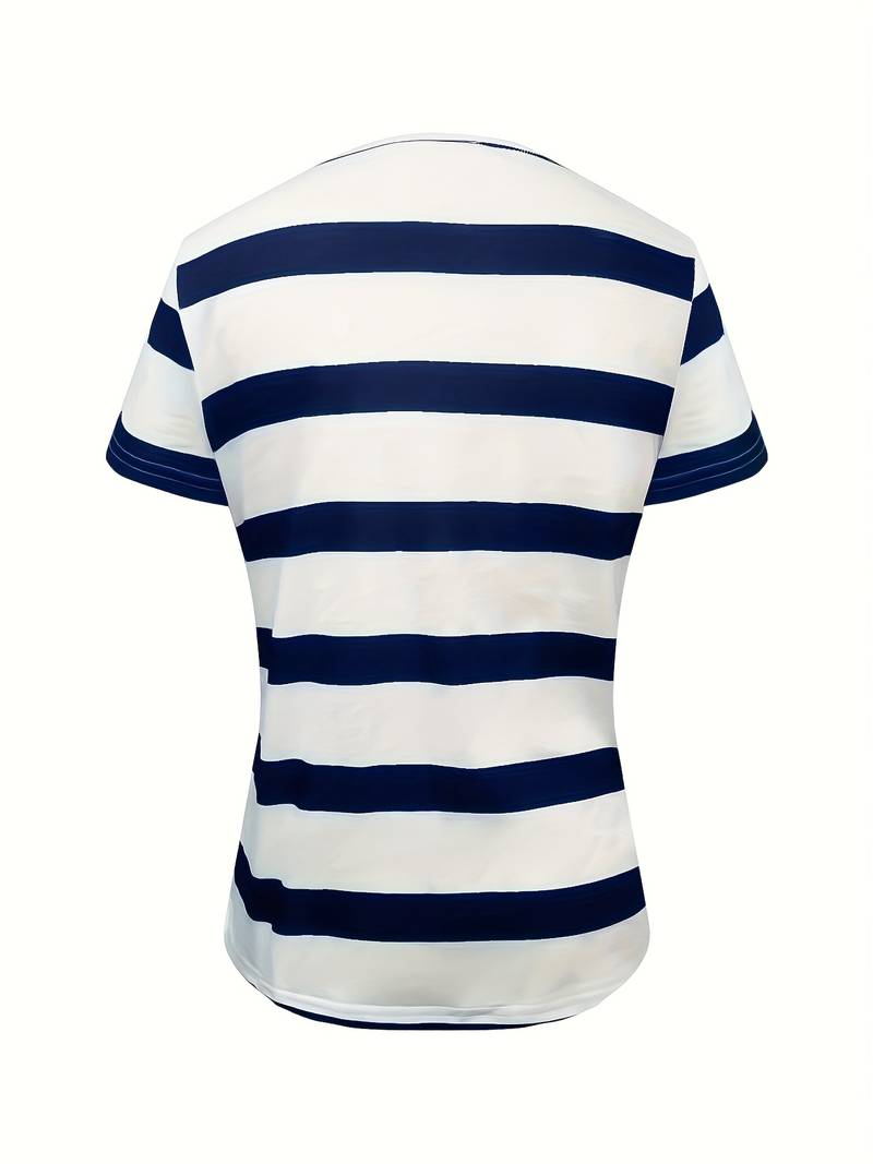 Kiley - Elegante Camiseta De Manga Corta a Rayas