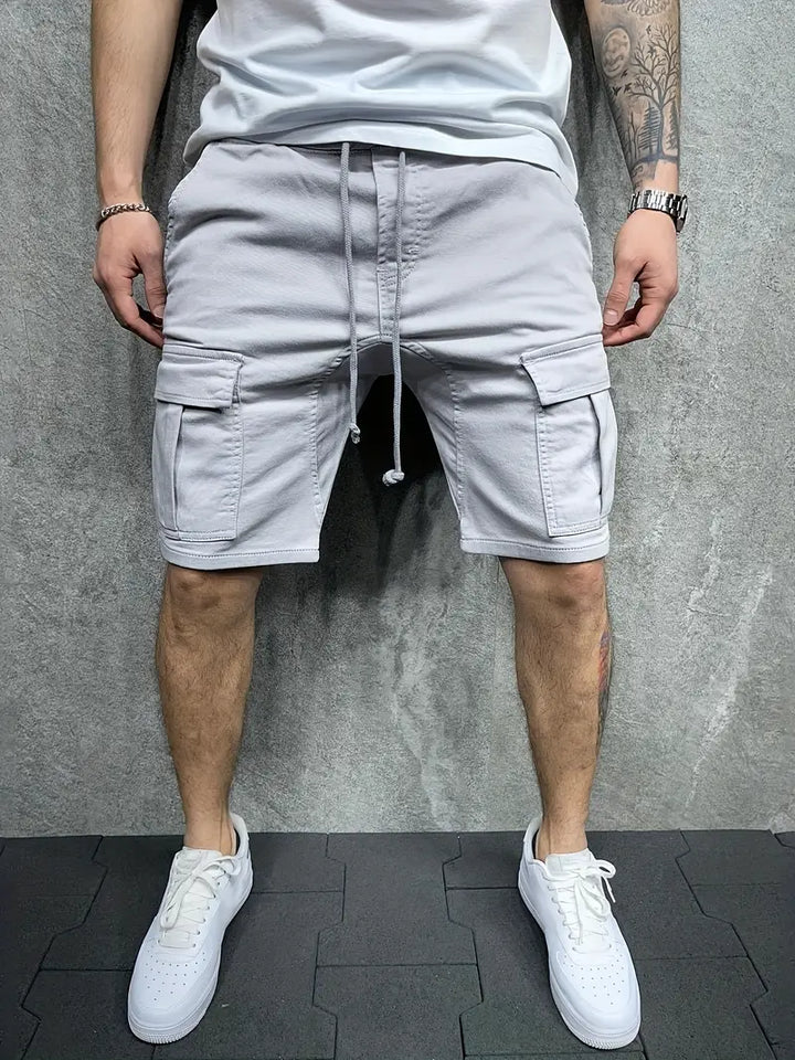 Jelte - Pantalones Cortos Cargo Informales Sin Elasticidad y Con Cordón