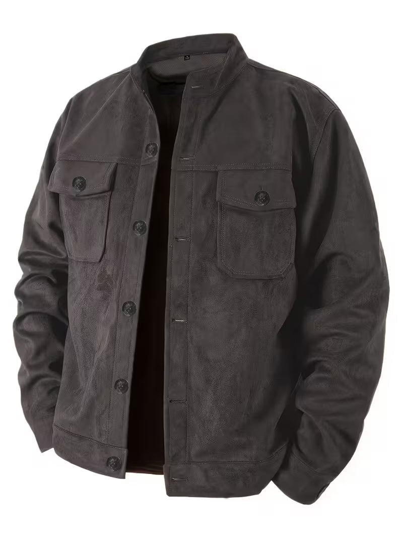 Jelil - Chaqueta De Ante Con Dos Bolsillos Delanteros
