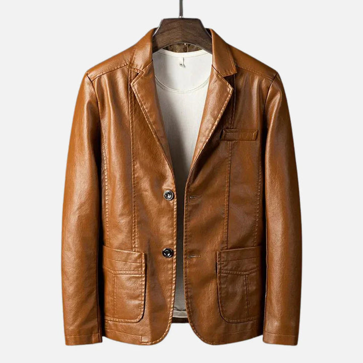 Heinz - Chaqueta De Cuero Vintage