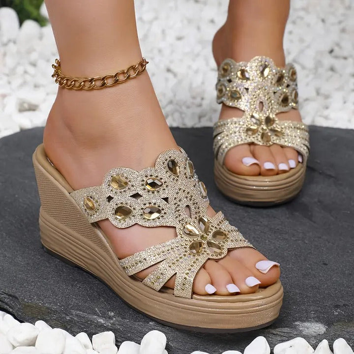 Lakeisha - Sandalias Con Tacón Y Pedrería